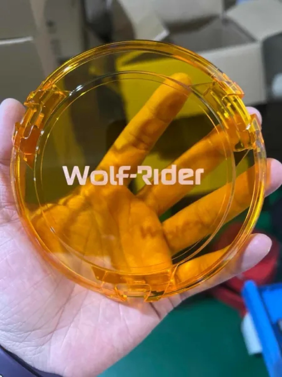 🖤 Tapa de lujo Ámbar Wolf-Rider para luces auxiliares
